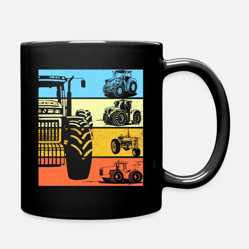 Traktor Retro Traktor Vintage Traktor Geschenk - Tasse einfarbig - Schwarz