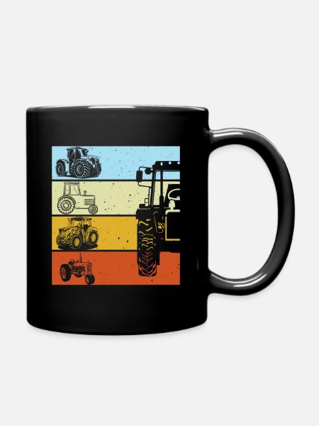 Traktor Retro Traktor Vintage Traktor Geschenk - Tasse einfarbig - Schwarz