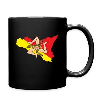 Italy Italia Sicilia Flag Sicily Palermo - Full Colour Mug - black - Right