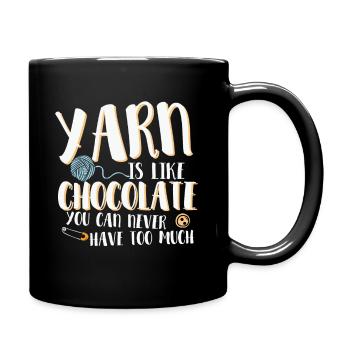 Le fil est comme le tricot au chocolat couture Crochet - Mug uni - noir - Droite