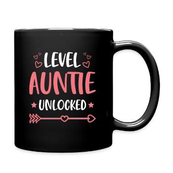 Level Auntie unlocked Design für eine Tante - Tasse einfarbig - Schwarz - Rechts