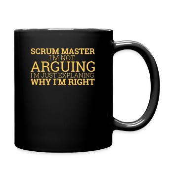 « Scrum Master Arguing | » Scrum Master" » - Mug uni - noir - Droite