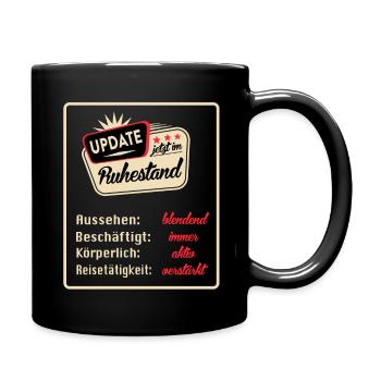 Rente, Pension, Ruhestand - Tasse einfarbig - Schwarz - Rechts