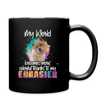 Colorful world thanks to my Eurasier dog - Full Colour Mug - black - Right