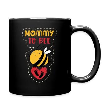 Schwangerschaft Biene - Tasse einfarbig - Schwarz - Rechts