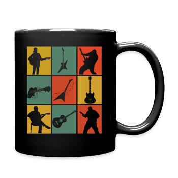 Rétro guitariste guitariste guitares électriques - Mug uni - noir - Droite