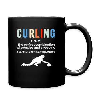 Curling Definition Eisstockschießen - Tasse einfarbig - Schwarz - Rechts