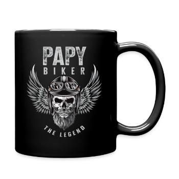 Papy biker motard cadeau drôle moto papi - Mug uni - noir - Droite