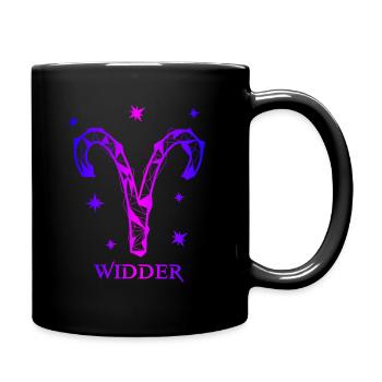 Widder - Tasse einfarbig - Schwarz - Rechts