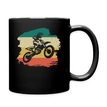 Motorcross Retro Geschenk - Tasse einfarbig - Schwarz - Rechts