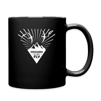 Schwalben Mauersegler Berge DESIGNED FLY - Tasse einfarbig - Schwarz - Rechts