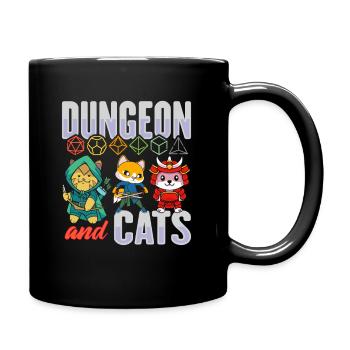 Dungeon and Cats Shirt for RPG Gamers - Full Colour Mug - black - Right