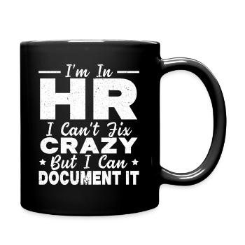 I am an HR Manager in the HR department - Full Colour Mug - black - Right