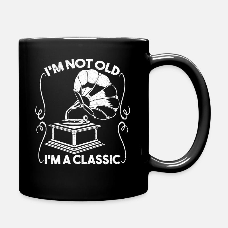 Im Not Old Im A Classic Gramophone Turntable - Full Colour Mug - black