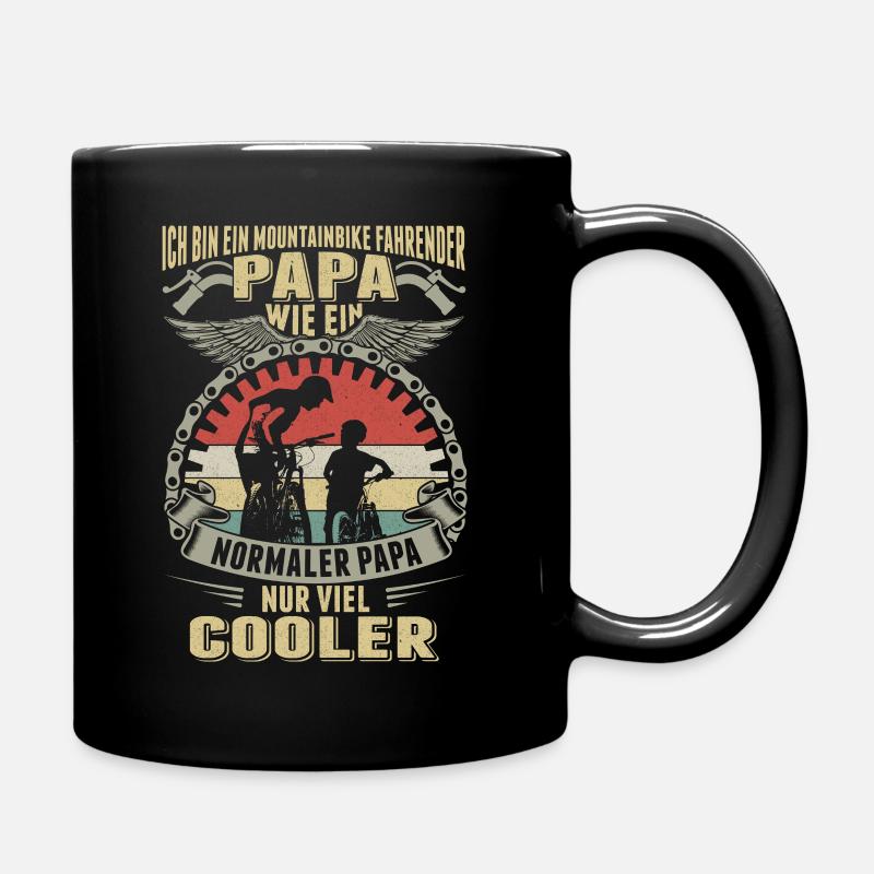 Fahrrad Fahrender Papa - Tasse einfarbig - Schwarz