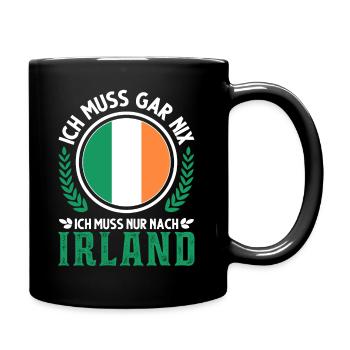 Irland Urlaub Irische Flagge Geschenk - Tasse einfarbig - Schwarz - Rechts