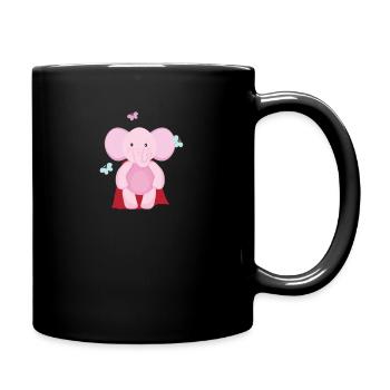 Elephant Superhero - Full Colour Mug - black - Right