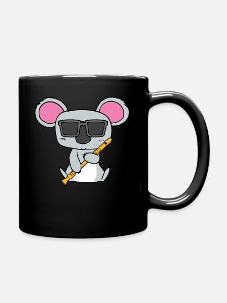 Koala Flûte à bec - Mug uni - noir