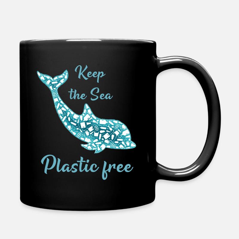 Keep the Sea Plastic free - Tasse einfarbig - Schwarz