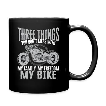 Classic Motorcycle Biker My Family - Full Colour Mug - black - Right