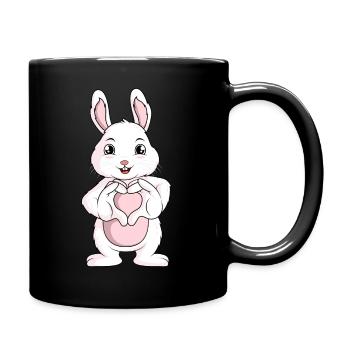 Lapins Amour lapin lapin fille - Mug uni - noir - Droite