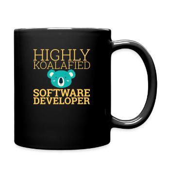 "Software Developer Koalafied | Programmierer" - Tasse einfarbig - Schwarz - Rechts