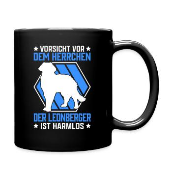 Vorsicht Leonberger Herrchen Leonberg Hund - Tasse einfarbig - Schwarz - Rechts
