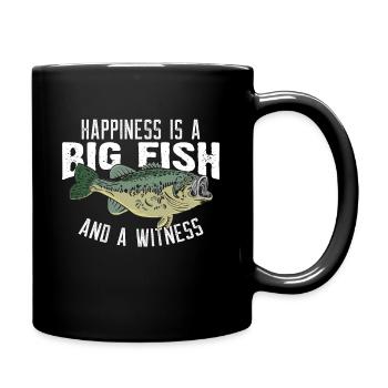 Happiness is a big fish and a witness - Full Colour Mug - black - Right