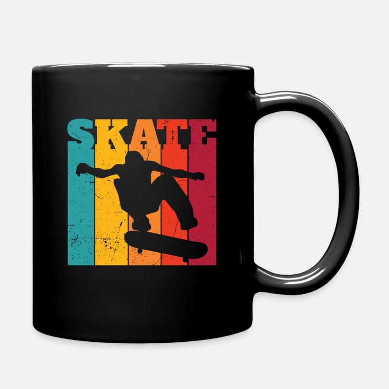 Skateboarding Skateboard Skateboarder Vintage - Full Colour Mug - black