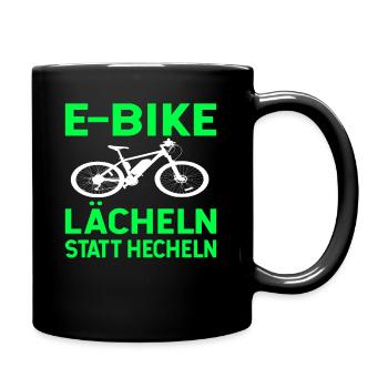 E-Bike Radfahrer Akku Elektrorad - Tasse einfarbig - Schwarz - Rechts