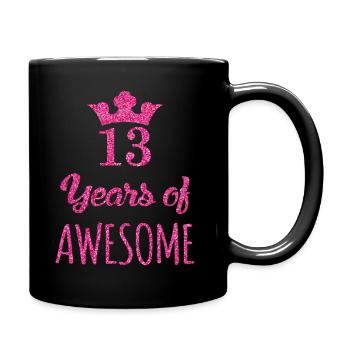 13th Birthday Girl Gift, 13 Years of Awesome - Mug uni - noir - Droite