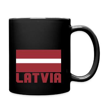 Latvia - Full Colour Mug - black - Right