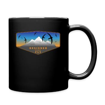 Swifts DESIGNED to just FLY Night - Full Colour Mug - black - Right