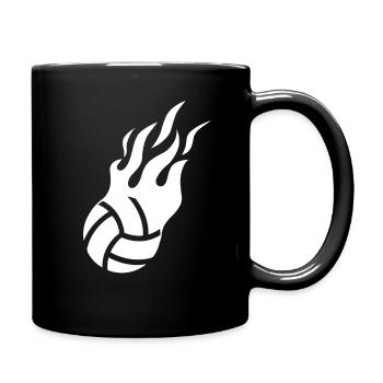 Beach Volleyball Flames Ball Sports Volleyball Players - Full Colour Mug - black - Right