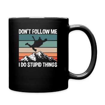 Parachute don’t follow me I do stupid things - Mug uni - noir - Droite