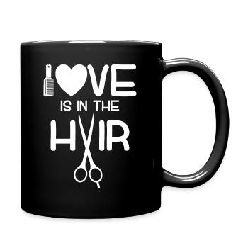Love Is In The Hair Hairdresser Hairstylist Hairdresser - Full Colour Mug - black - Right