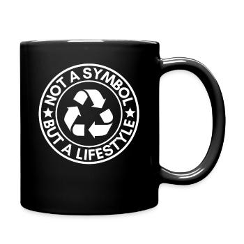 Mode de vie de recyclage - Mug uni - noir - Droite