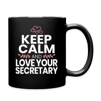 Restez calme et aimez votre secrétaire assistante administrative - Mug uni - noir - Droite
