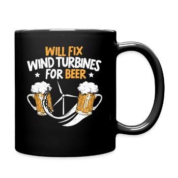 Will Fix Wind Turbines For Beer Turbine Technician - Full Colour Mug - black - Right