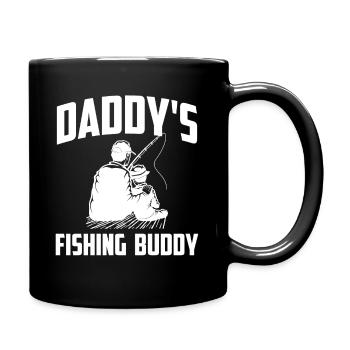Daddys Fishing Buddy Lustige Fischjagd - Tasse einfarbig - Schwarz - Rechts