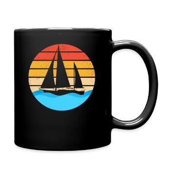 Sailing Sailboat Rétro Vintage - Mug uni - noir - Droite
