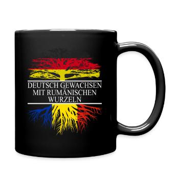 Deutsch gewachsen mit rumänischen Wurzeln Flagge R - Tasse einfarbig - Schwarz - Rechts