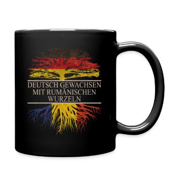 Deutsch gewachsen mit rumänischen Wurzeln Vintage - Tasse einfarbig - Schwarz - Rechts