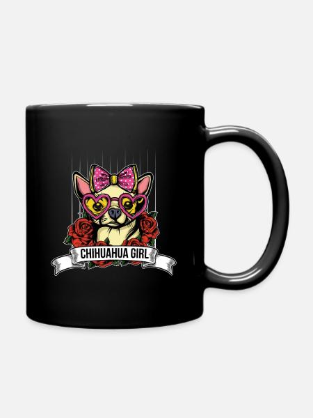 Chihuahua Girl - Tasse einfarbig - Schwarz
