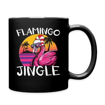 Flamingo Jingle Christmas Day Pink Flamingos Xmas - Full Colour Mug - black - Right