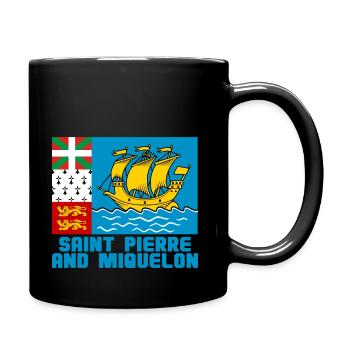 St. Pierre und Miquelon - Tasse einfarbig - Schwarz - Rechts