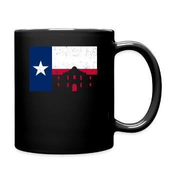 Alamo San Antonio Texas Flagge Bekleidung - Tasse einfarbig - Schwarz - Rechts
