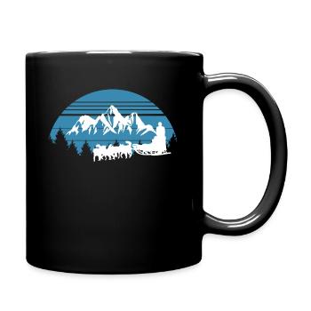 Traîneau à chiens Montagne Hiver - Mug uni - noir - Droite