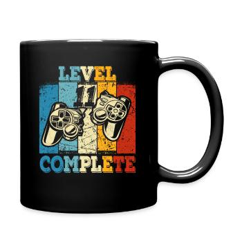 Kids Level 11 Complete Birthday Shirt Gamer - Full Colour Mug - black - Right