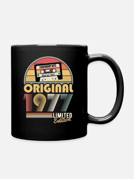 1977 Vintage Millésime Anniversaire Rétro Cadeau - Mug uni - noir